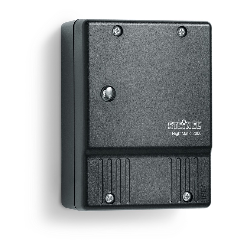 Steinel krēslas slēdzis 1-10lx 1000W IP54 melns NightMatic 3000 Vario, 550516 cover photo