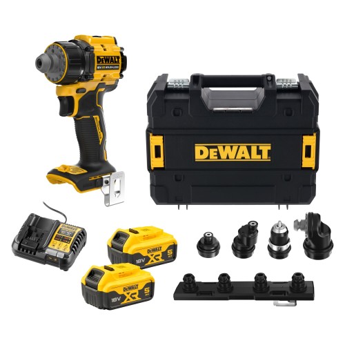 DeWALT urbjmašīna-skrūvgriezis MULTI-HEAD 18V 2X5Ah TSTAK, DCD803P2T-QW cover photo