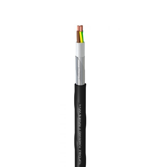 Top Cable kabelis PowerHard RVFV-K 5x10mm2 ar bruņu,lokans melns 0.6/1kV saiva, 0305010. cover photo