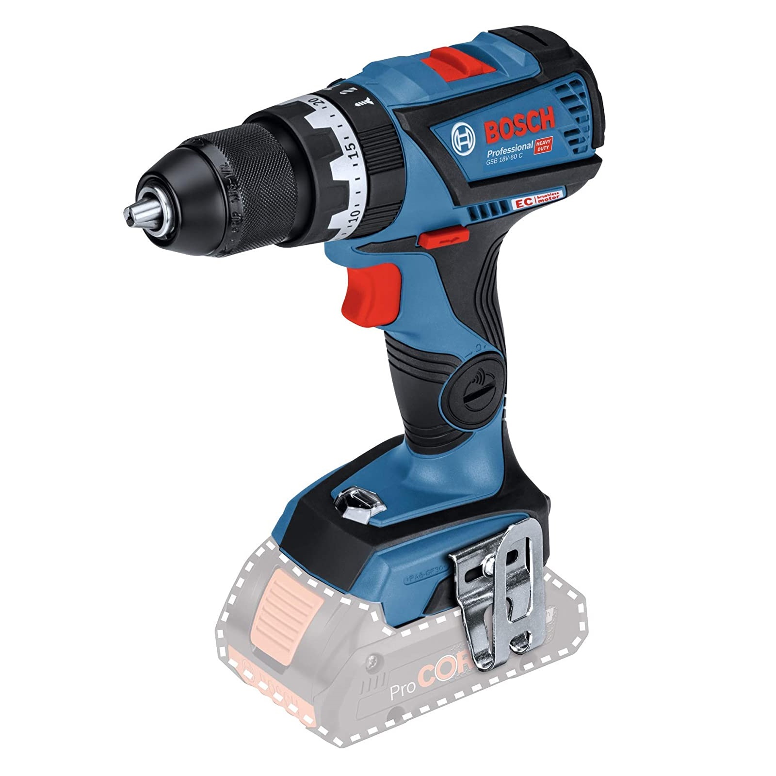 Bosch triecienurbjmašīna 60Nm GSB 18V-60 C SOLO (bez akum.), 06019G2102 cover photo