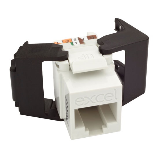 Excel datu ligzda RJ45 Cat5e UTP neekranēta balta, Keystone, toolless 180°, 100-203 cover photo
