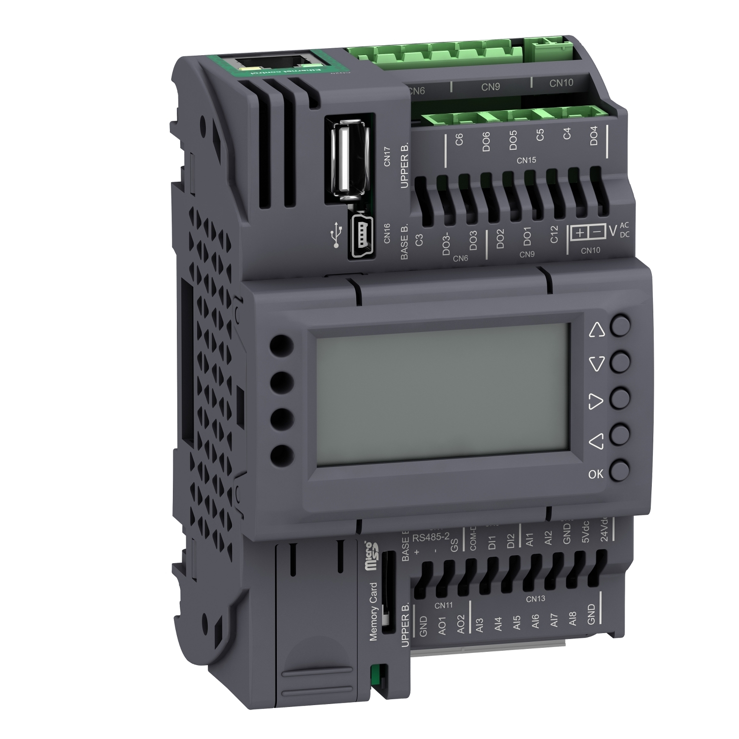 Schneider Electric Modicon M172 displejs 18 I/O, modbus, TM172PDG18R cover photo