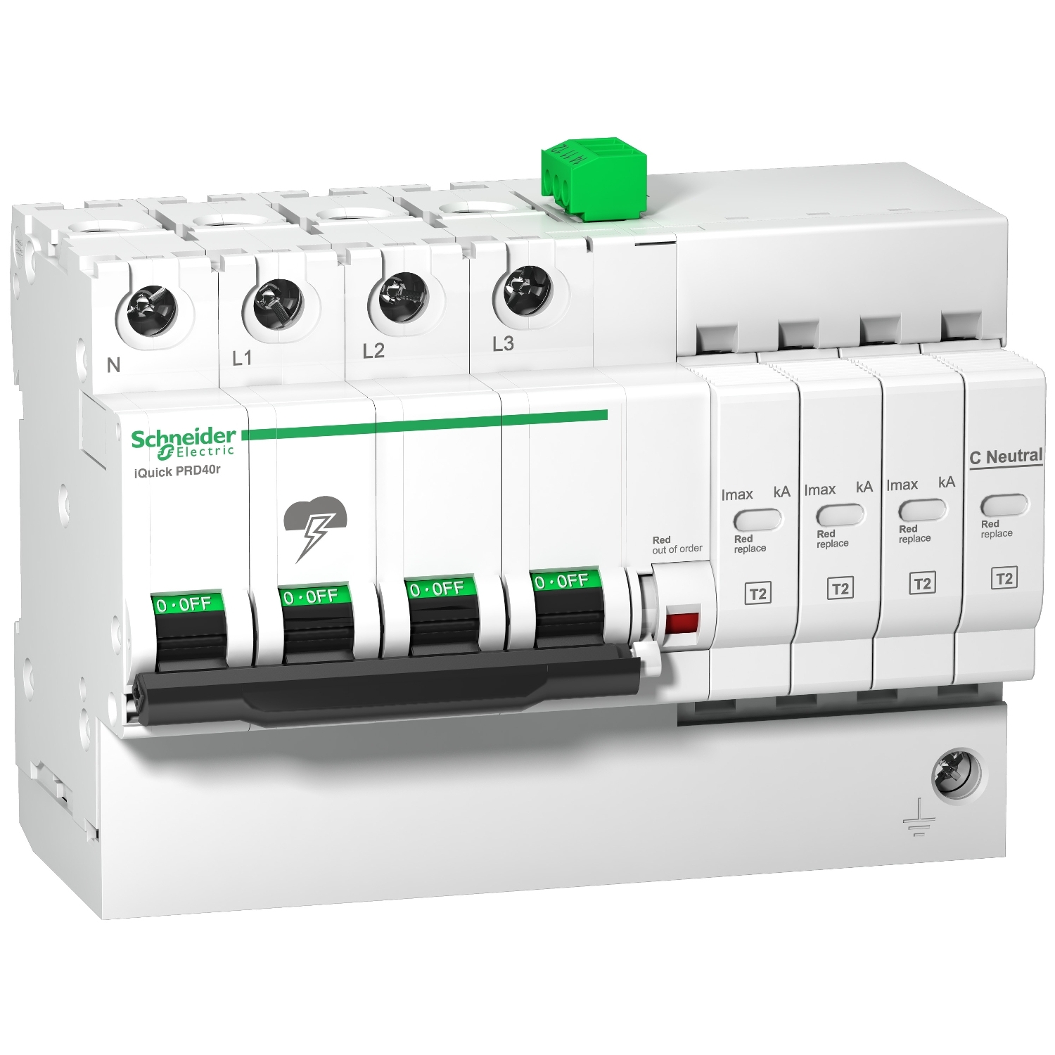 Schneider Electric pārsprieguma novadītājs 40kA 340V 3P+N Acti9 iQuick PRD40r, A9L16294 cover photo