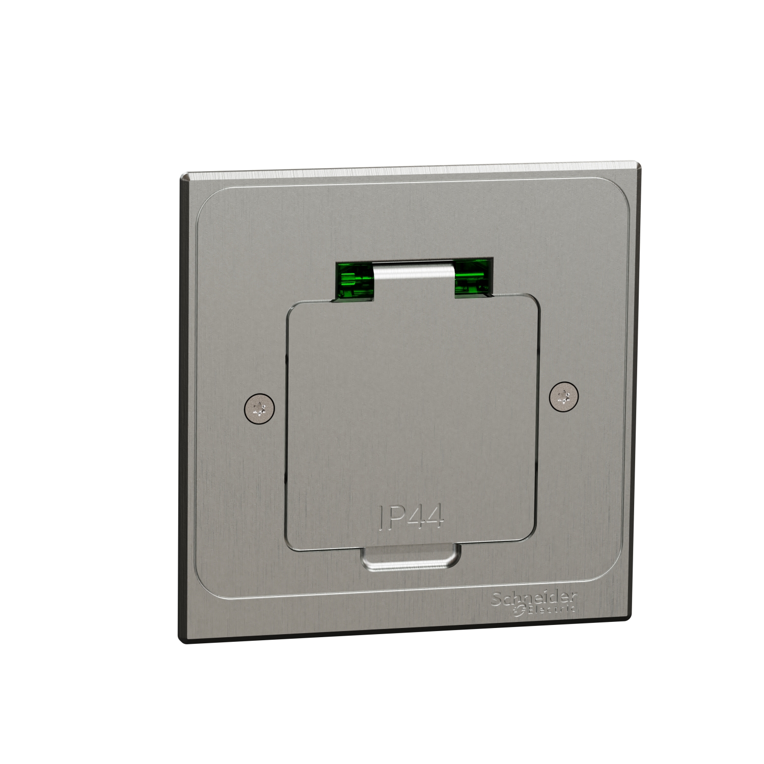 Schneider Electric grīdas kontaktligzda 1-v kvadrātiska metāls pelēka New UNICA, INS52100 cover photo