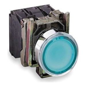 Schneider Electric spiedpoga zaļa bez. fiks LED gaism. 230V AC 1NO/1NC Harmony XB4, XB4BW33M5 cover photo