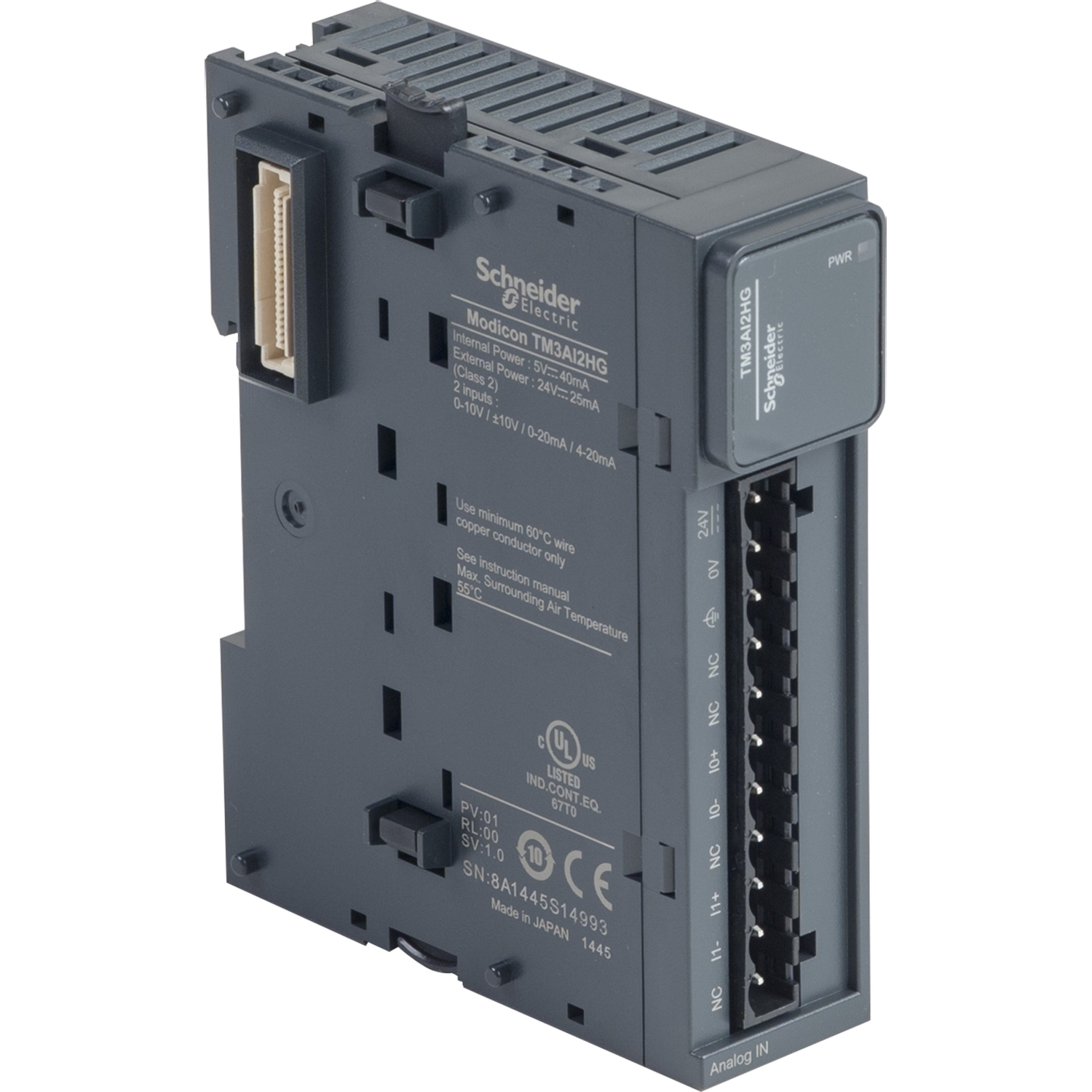 Schneider Electric analogās ieejas modulis 2AI, 0-10V, 0(4)-20mA, Modicon, TM3AI2HG, TM3AI2HG cover photo