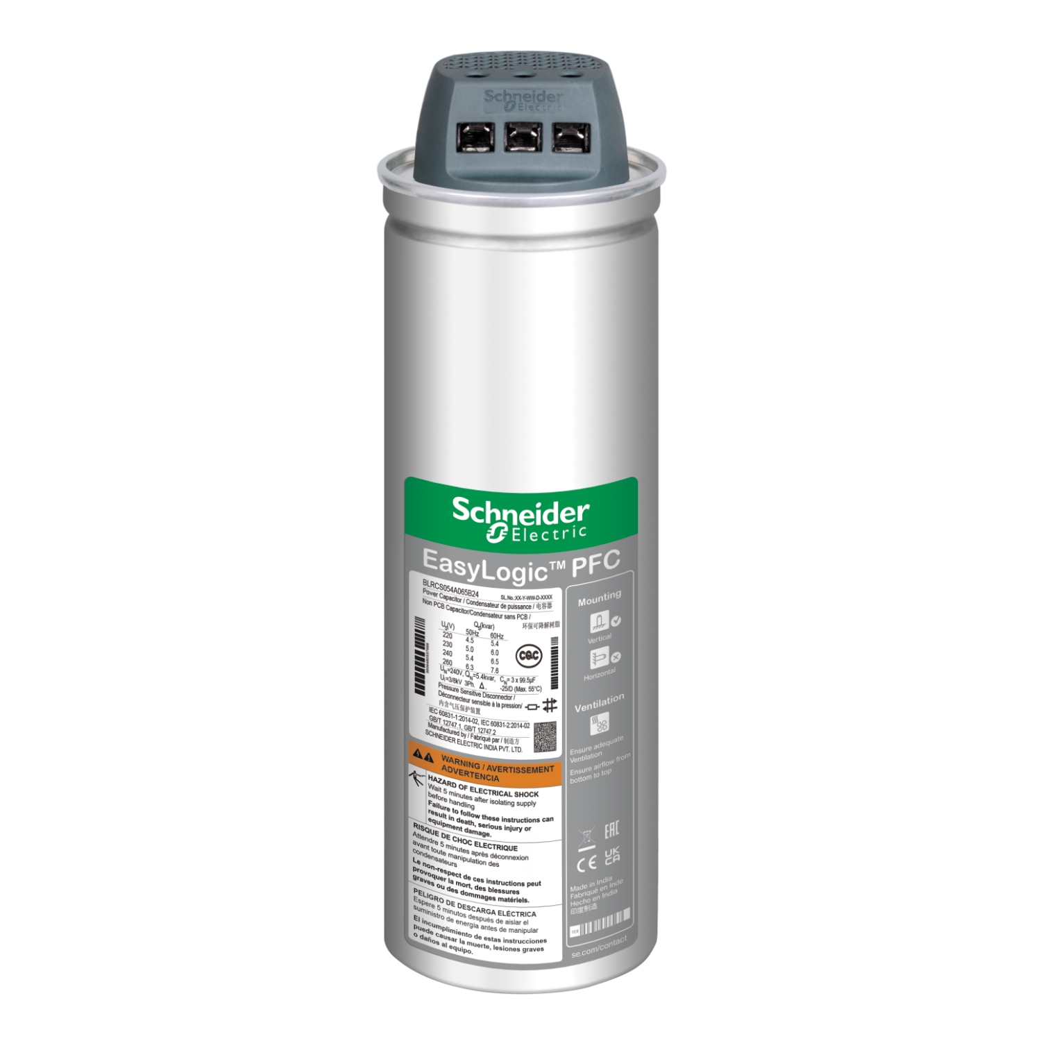 Schneider Electric kondensators 20kVAr 440V EasyCan, BLRCS200A240B44 cover photo