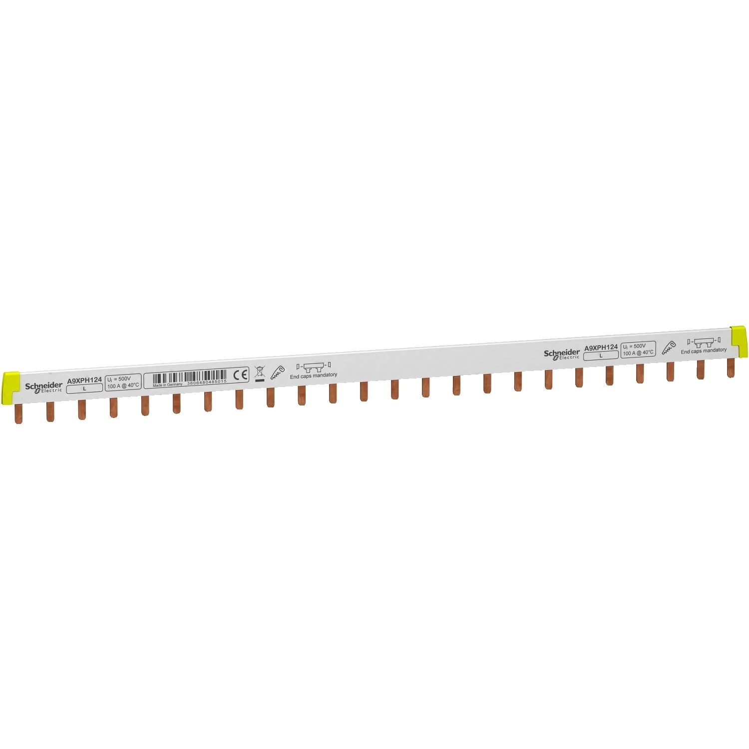 Schneider Electric ķemmveida fāzes kopne 1-f (1L) 24mod 16mm2 100A 430mm iC60 Acti9, A9XPH124 cover photo