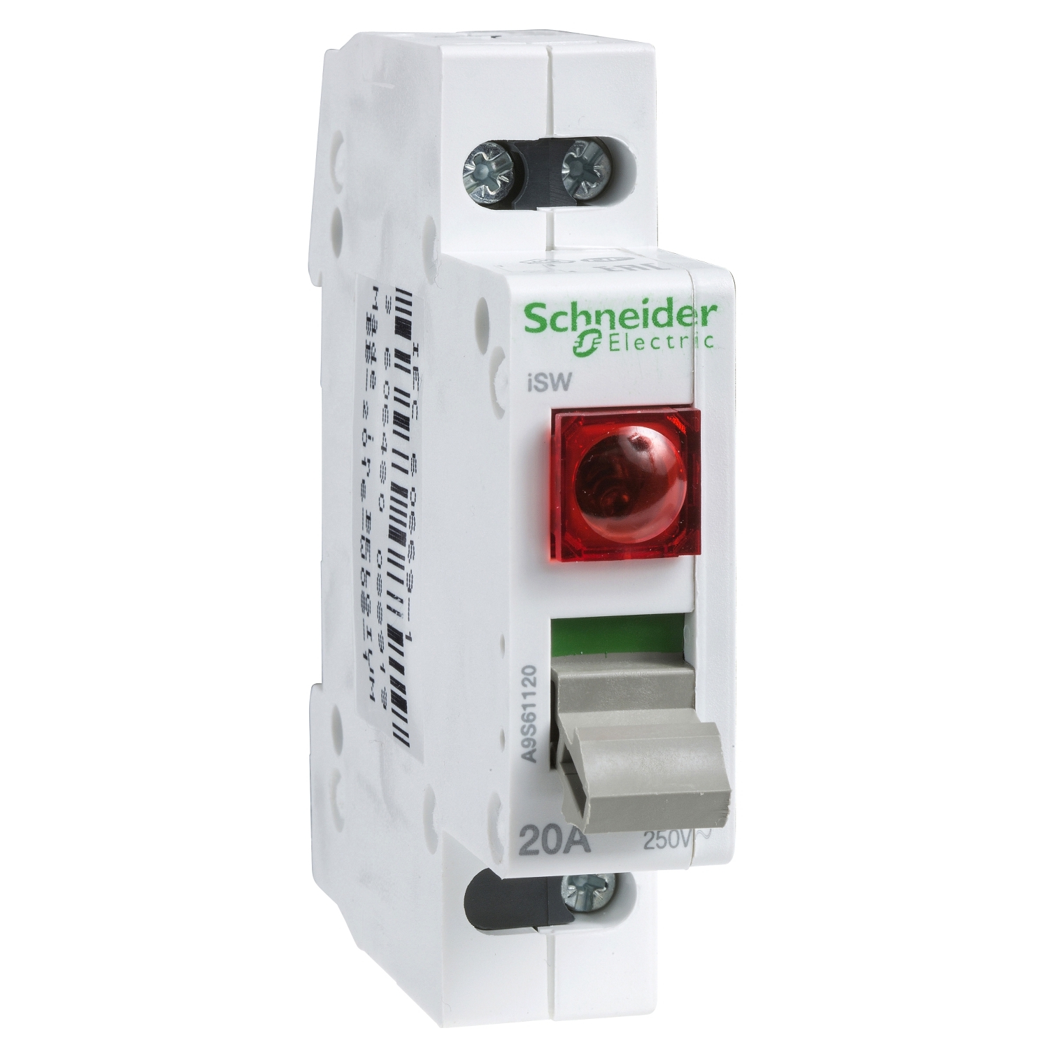 Schneider Electric slodzes atvienošanas slēdzis ar kontrolspuldzi 20A 230V 2NO iSW Acti9, A9S61220 cover photo