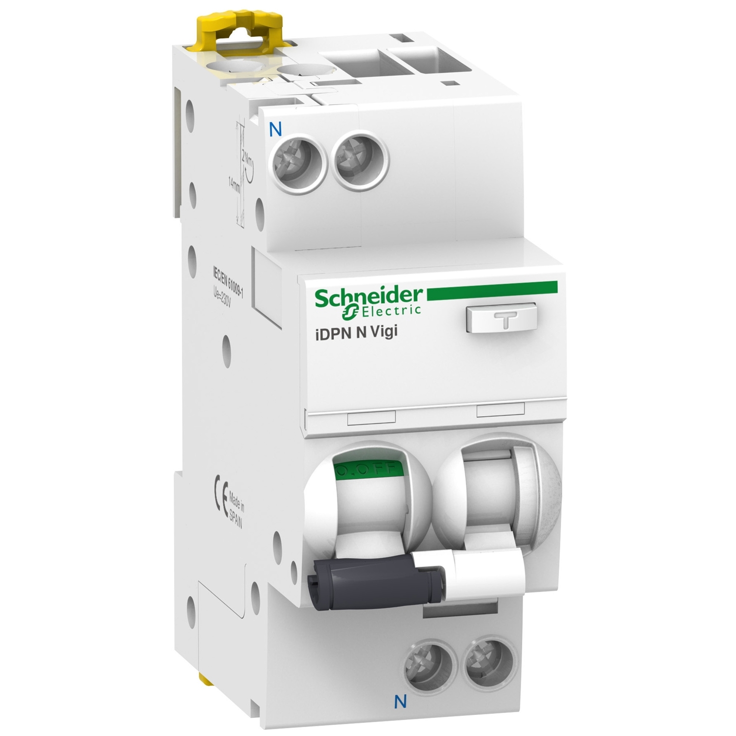 Schneider Electric kombinētais noplūdes strāvas automātslēdzis 2P C20A/30mA AC-tips Acti9 iDPN N, A9D31620 cover photo