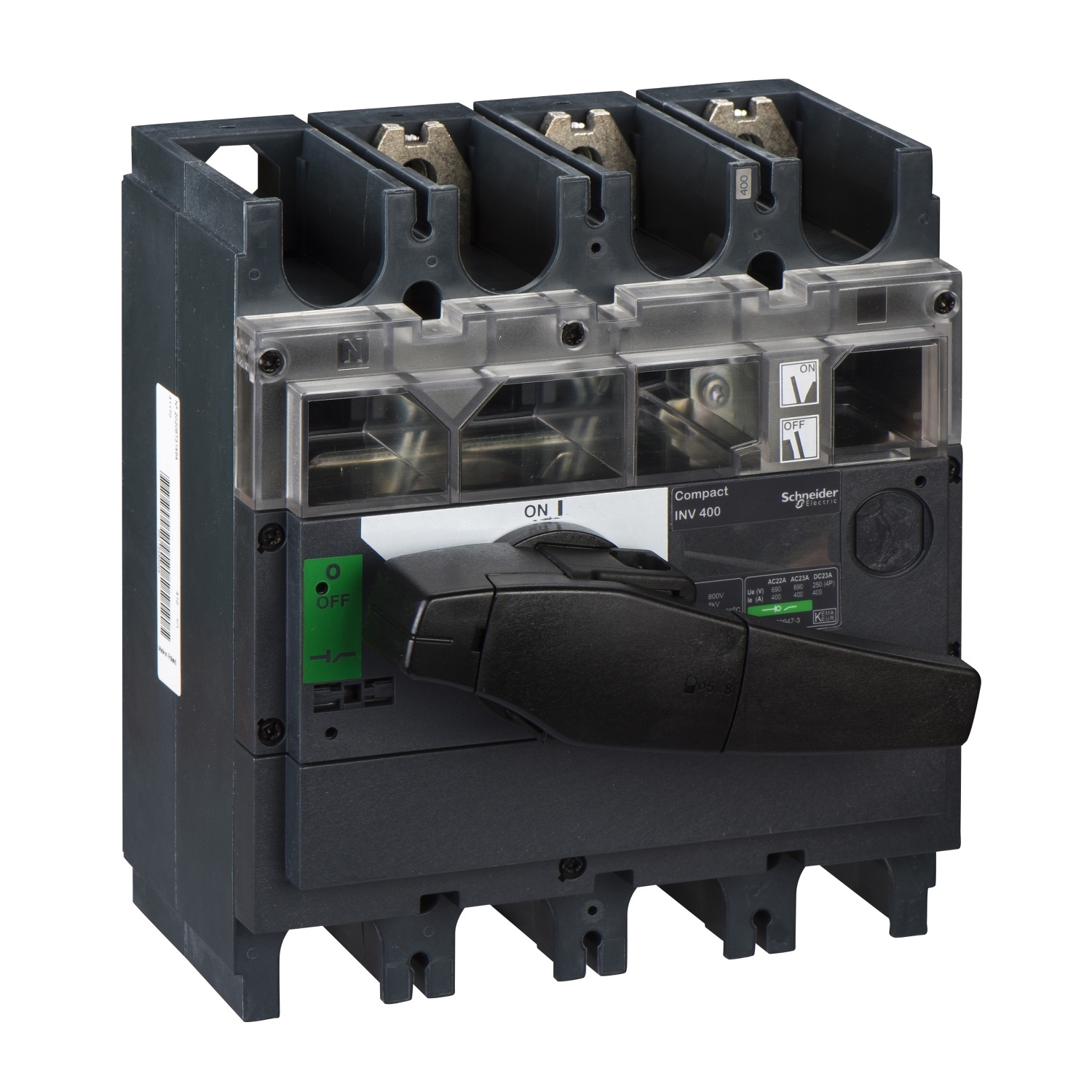 Schneider Electric slodzes slēdzis 200kW 400A (AC-23) 50kA 3P ar rokturi Compact INV400, 31170 cover photo