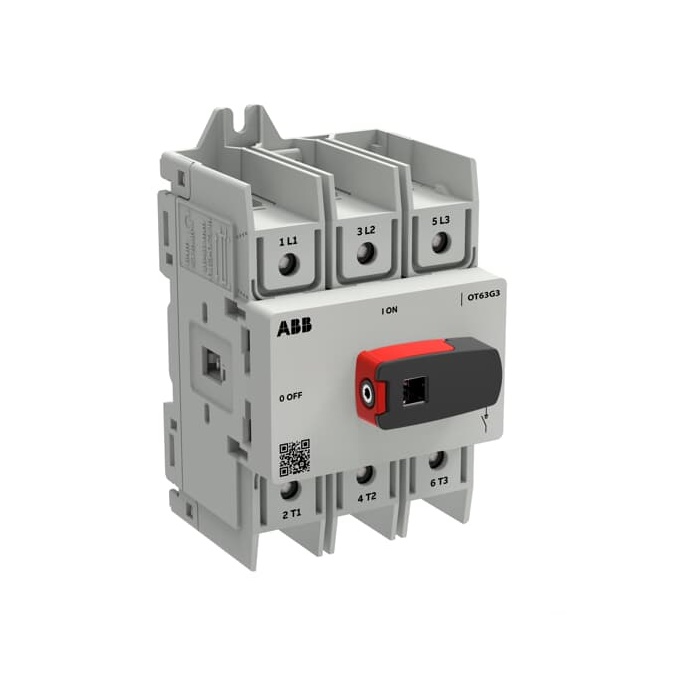 ABB drošības slēdzis 30kW 63A 3P ar rokturi, OT63G3-3BS, 1SCA162508R1001 cover photo