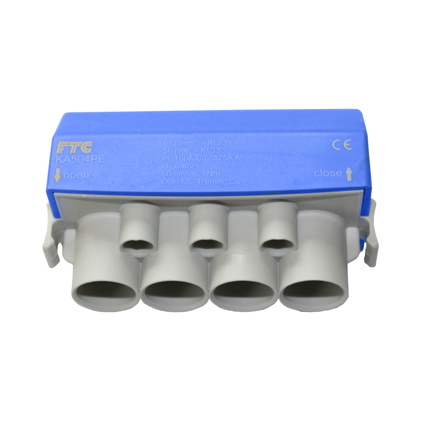 Morek nozarspaile 1P 160A(CU)/125A(Al) 4x6-50mm2, 3x1,5-10mm2 zila LPDB, KA504N cover photo