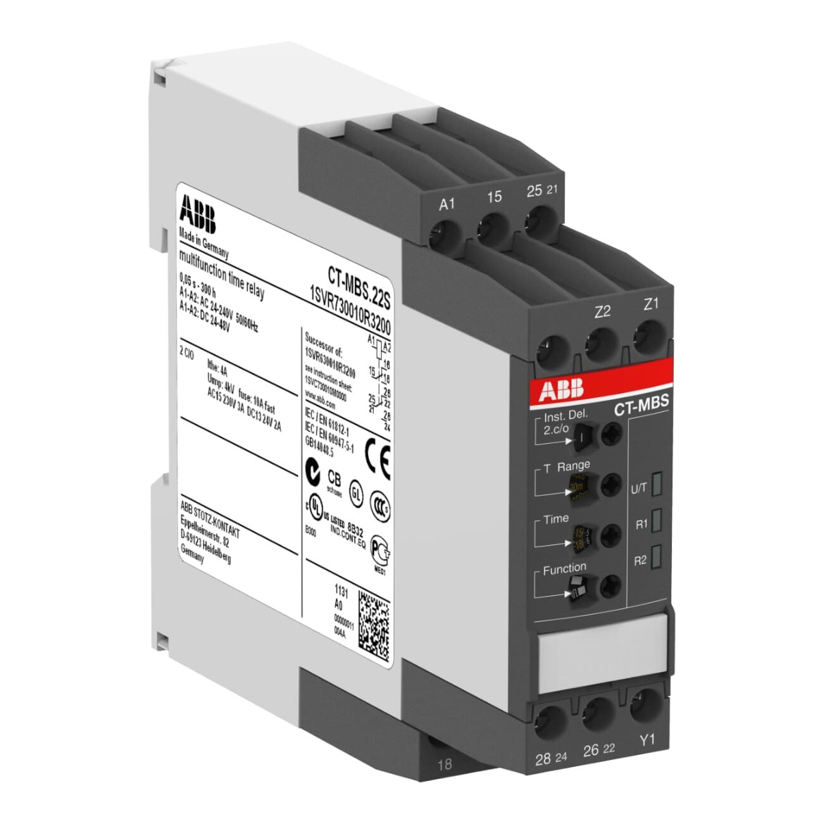 ABB Mult. relejs 2CO 24-48VDC, 24-240VAC, CT-MBS.22S, 1SVR730010R3200 cover photo