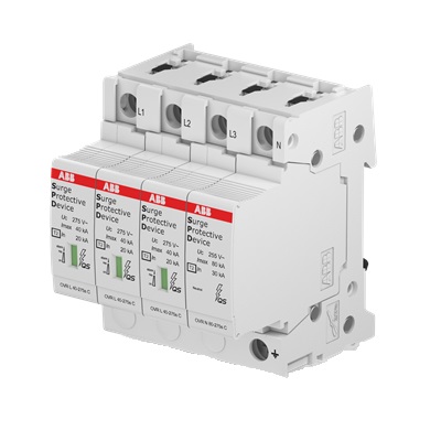 ABB pārsprieguma novadītājs II tips 4P 20kA, OVR T2 3N 40-275s P QS, 2CTB815704R2000 cover photo