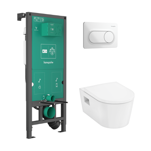 Hansgrohe komplekts-pods ar QR/SC vāku EluPura Original S, rāmis iFrame, taustiņš Original S, balts, KK ELUPURA ORIGINAL AQUACHANNEL cover photo