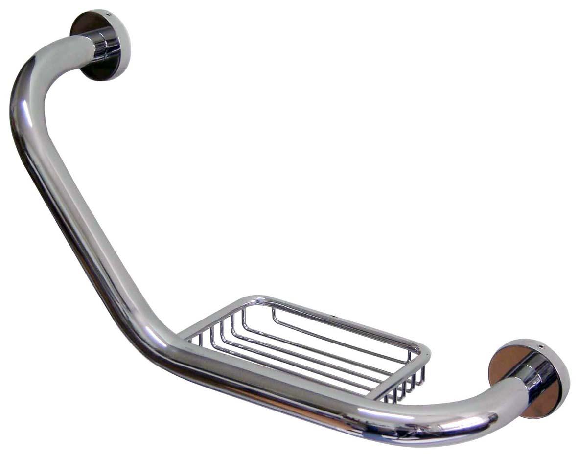 Mediclinics Angled grab bar with ziepju trauks, hromēts brass, bright, L:455 mm, AC0957C cover photo