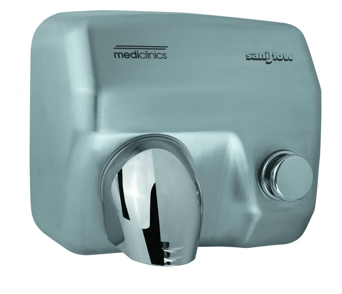 Mediclinics Saniflow roku žāvētājs, AISI 304 nerūsējošais tērauds satin, push button, E05CS cover photo