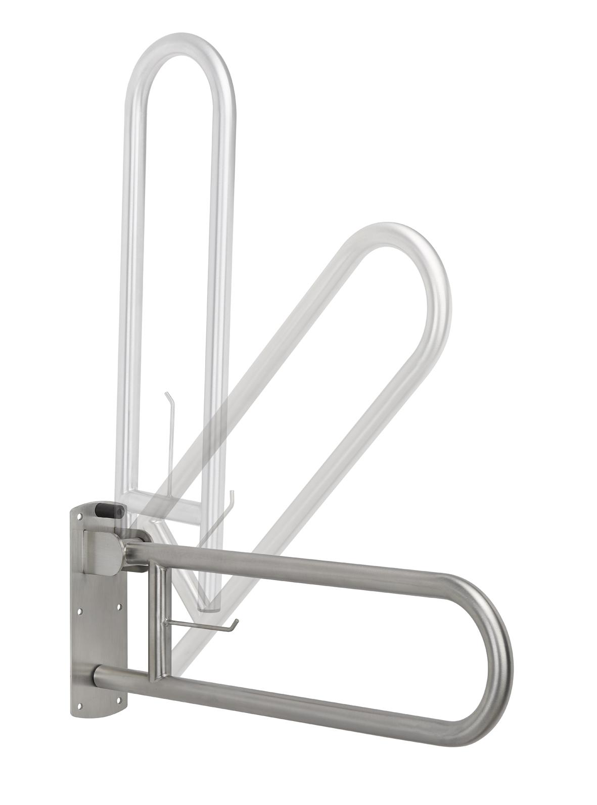 Mediclinics Swing-up grab bar, 3 detent stop positions, AISI 304 nerūsējošais tērauds, satin, L:738 mm, BG0900CS cover photo