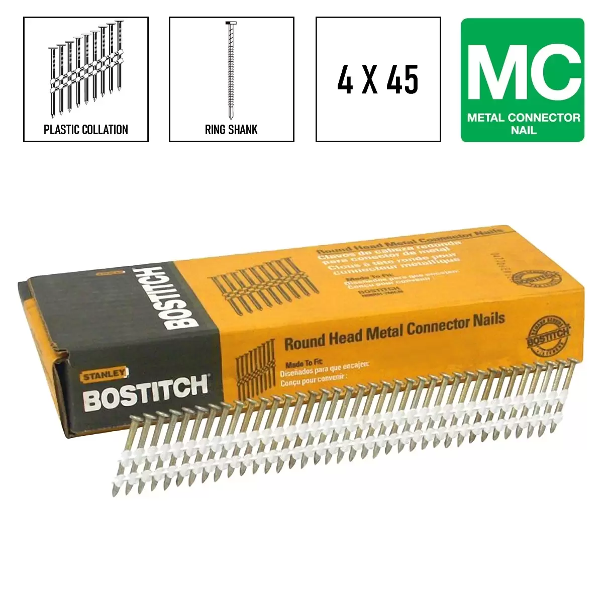 Bostitch celtniecības nagla ANCH.STICK4.00-45RING GAL2M, MCN400R45GAL cover photo