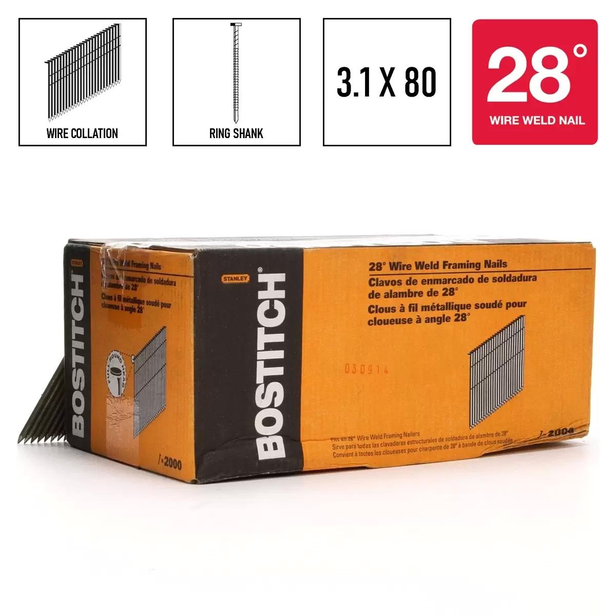 Bostitch celtniecības naglas Stick Nail 3.10-80 RING 2M, S310R80 cover photo