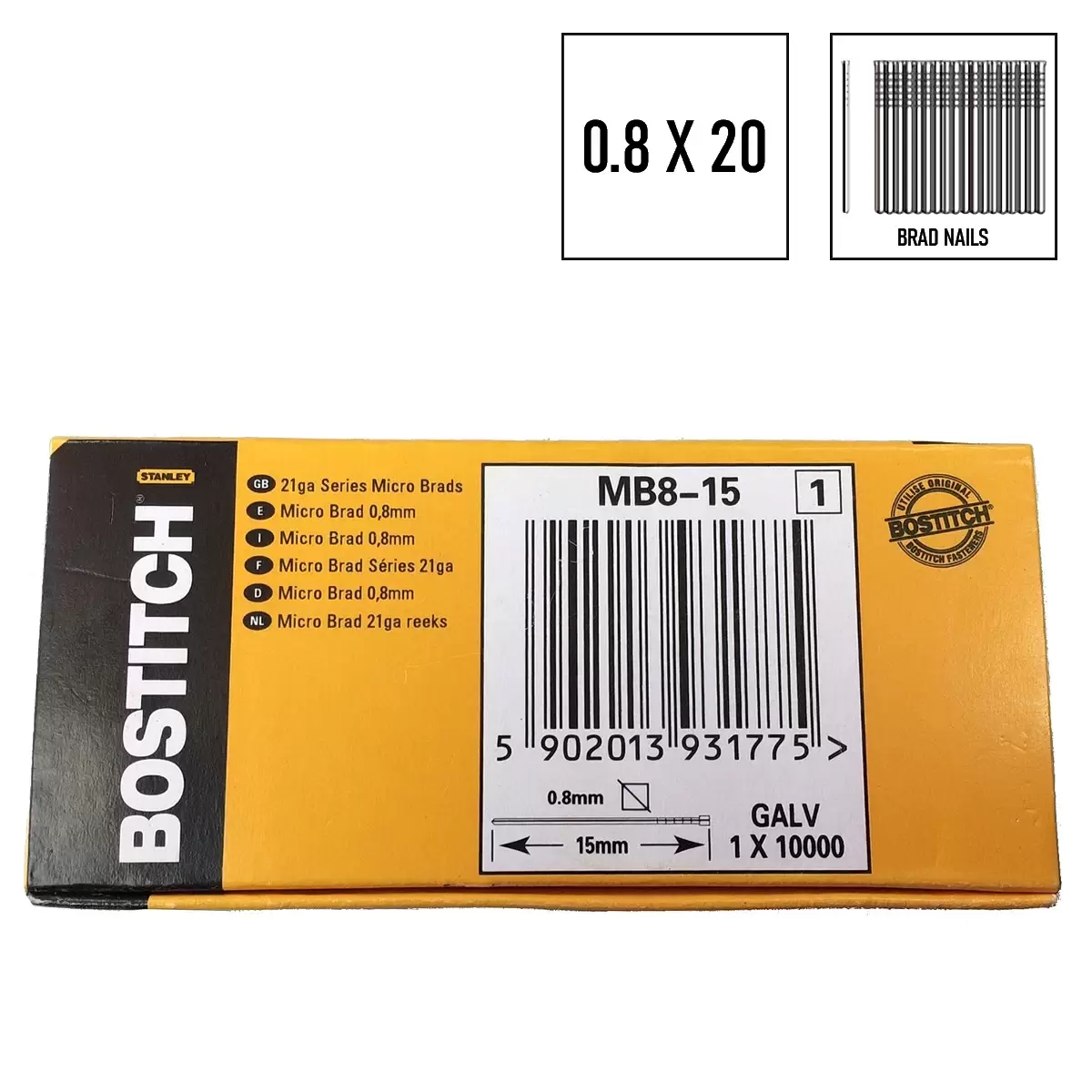 Bostitch nagliņas (micro naglotājam), MB8-20-20M cover photo