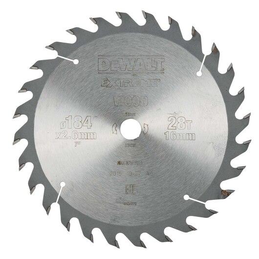 DeWALT zāģripa 184x16mm, 28T, DT4031-QZ cover photo