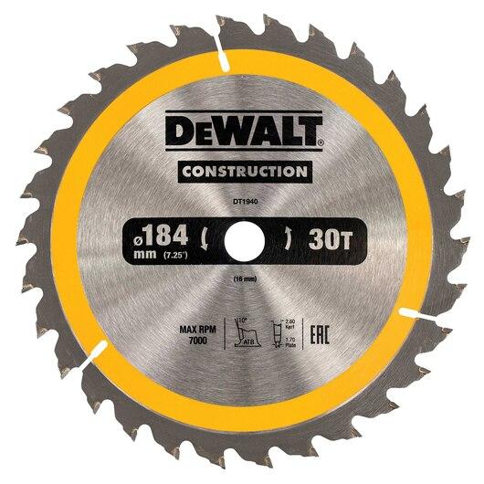 DeWALT zāģripa, 30T, 184x16mm, DT1940-QZ cover photo