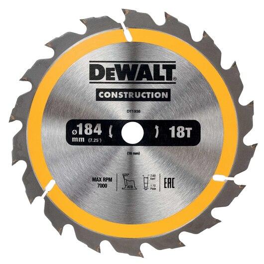 DeWALT zāģripa 184x16mm 18T, DT1938-QZ cover photo