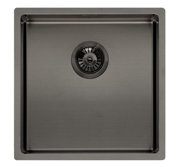 Reginox virtuves izlietne Miami (L), viena bļoda, 400x400mm, gun metal, R30691 cover photo