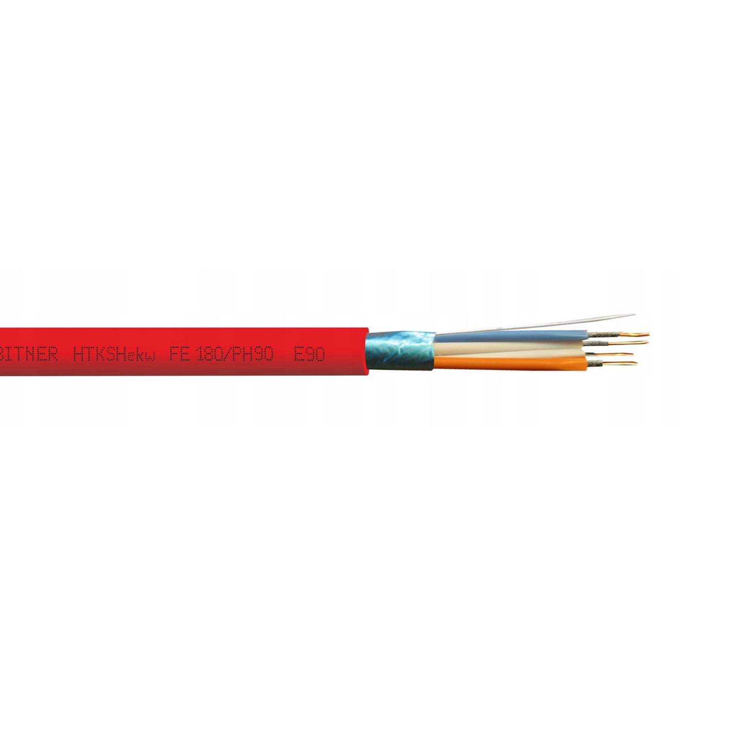 Bitner Ltd ugunsdrošs kabelis 2x2x0.8mm ekranēts sarkans HTKSHekw E90 (100m), B10101.1 cover photo
