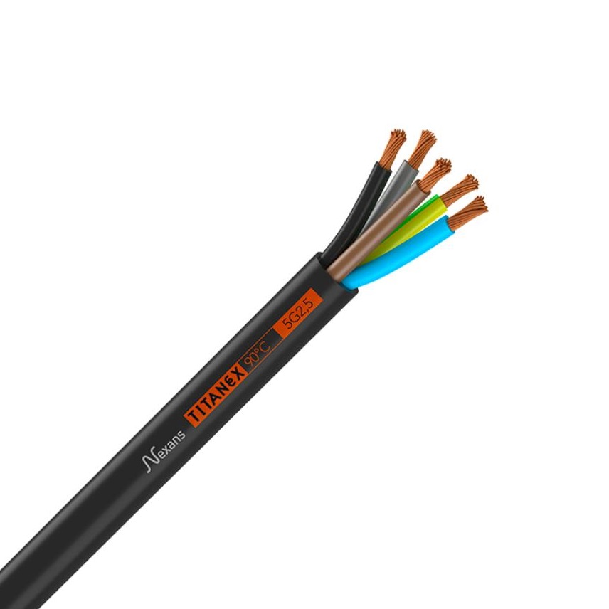 Nexans gumijas kabelis H07RN-F TITANEX 5x2.5mm2 lokans melns 0.6/1.0kV saiva, 1011177 cover photo