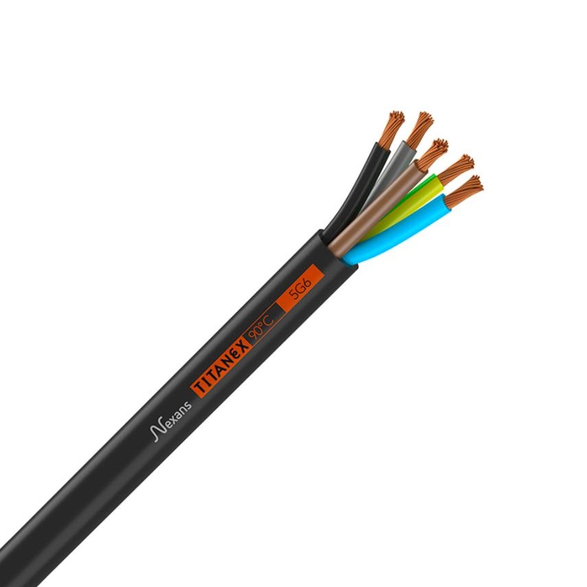 Nexans gumijas kabelis H07RN-F TITANEX 5x6mm2 lokans melns 0.6/1.0kV saiva, 1011181 cover photo