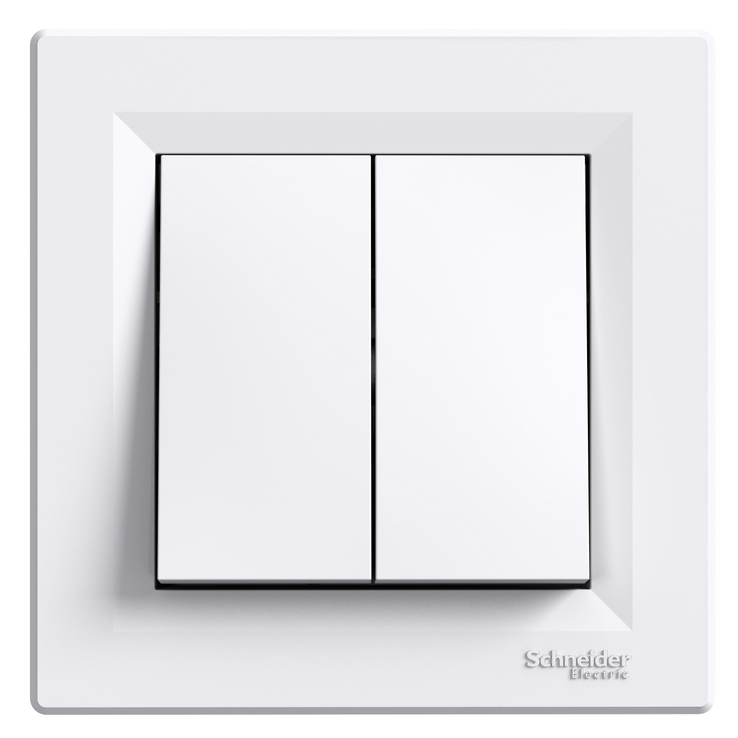 Schneider Electric divu taustiņu slēdzis (1+1) z/a (ar rāmi) balts IP20 Asfora, EPH0300321 cover photo