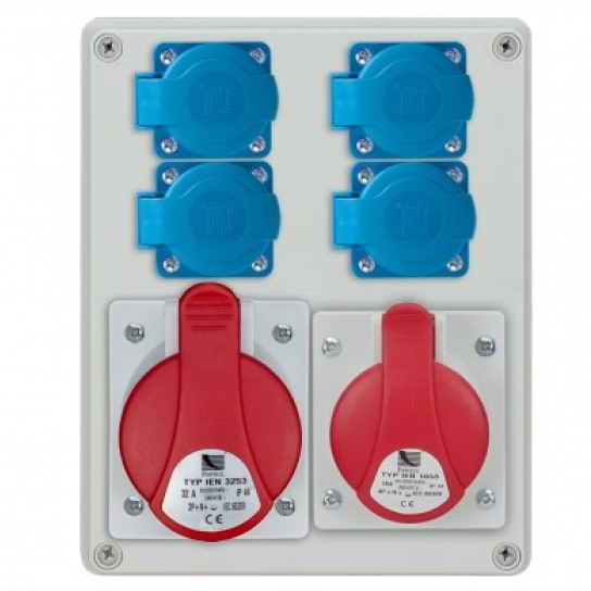 Pawbol aprīkota kontaktligzdu sadalne R-BOX 240 4xShuko+5p16A+5p32A IP44, B.1100-02-S cover photo
