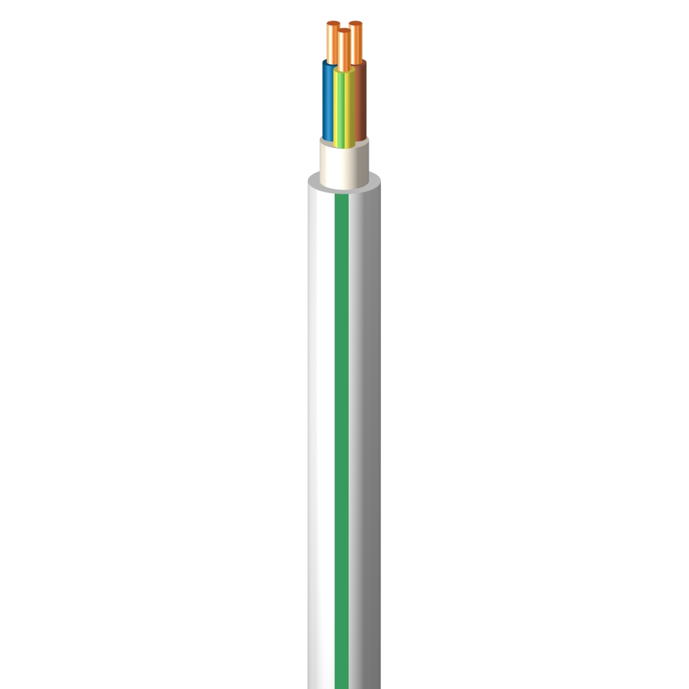 NKT instalācijas kabelis PLUS (N)YM-J 3x2.5mm² balts 100m, 172113004C0100 cover photo