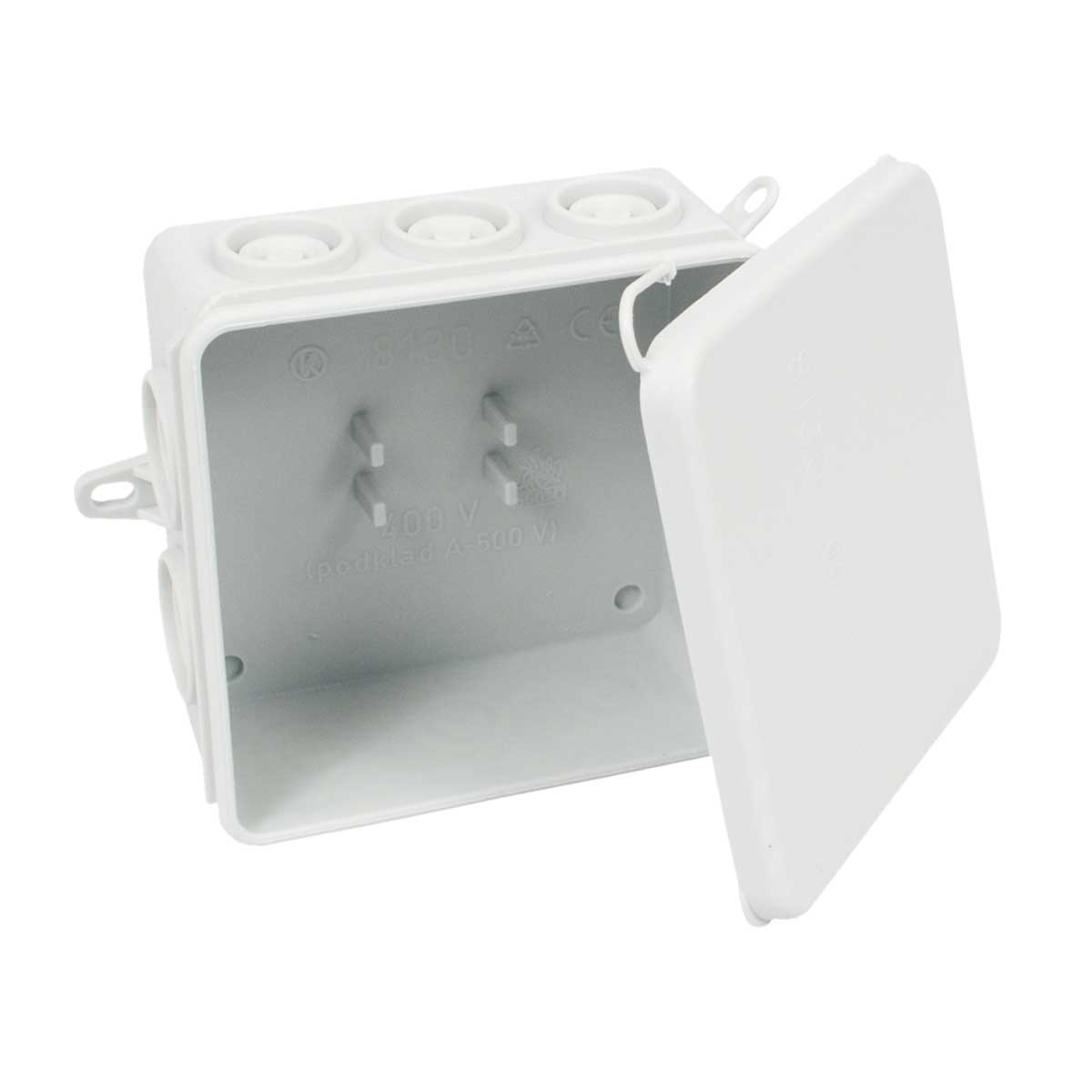 Kopos nozarkārba v/a D=85x85x40mm pelēka ar vāku IP54 8130KA, 312001905 cover photo