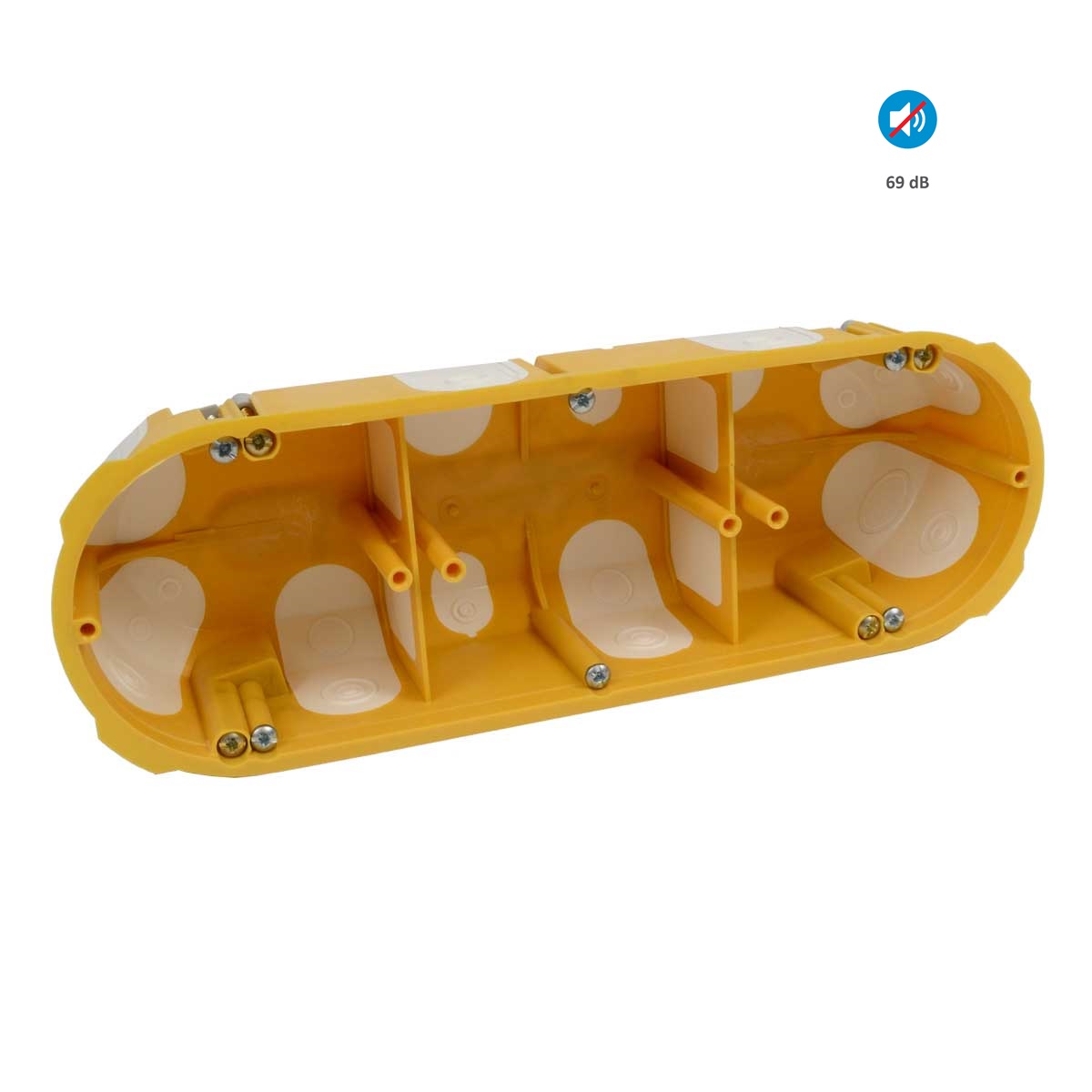 Kopos reģipša ierīču kārba 3-v 68x213x45mm dzeltena KPL64-50/3LD NA, KPL 64-50/3LD NA cover photo