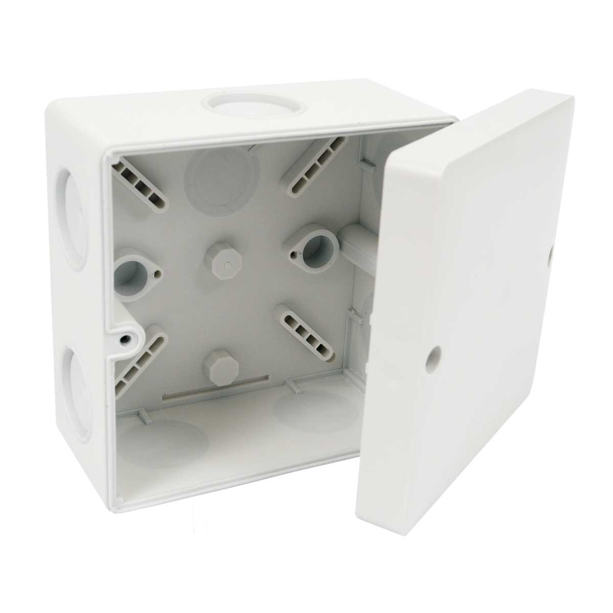 Kopos nozarkārba v/a D=101x101x47mm pelēka ar vāku UV IP66 KSK100, KSK 100 KA cover photo