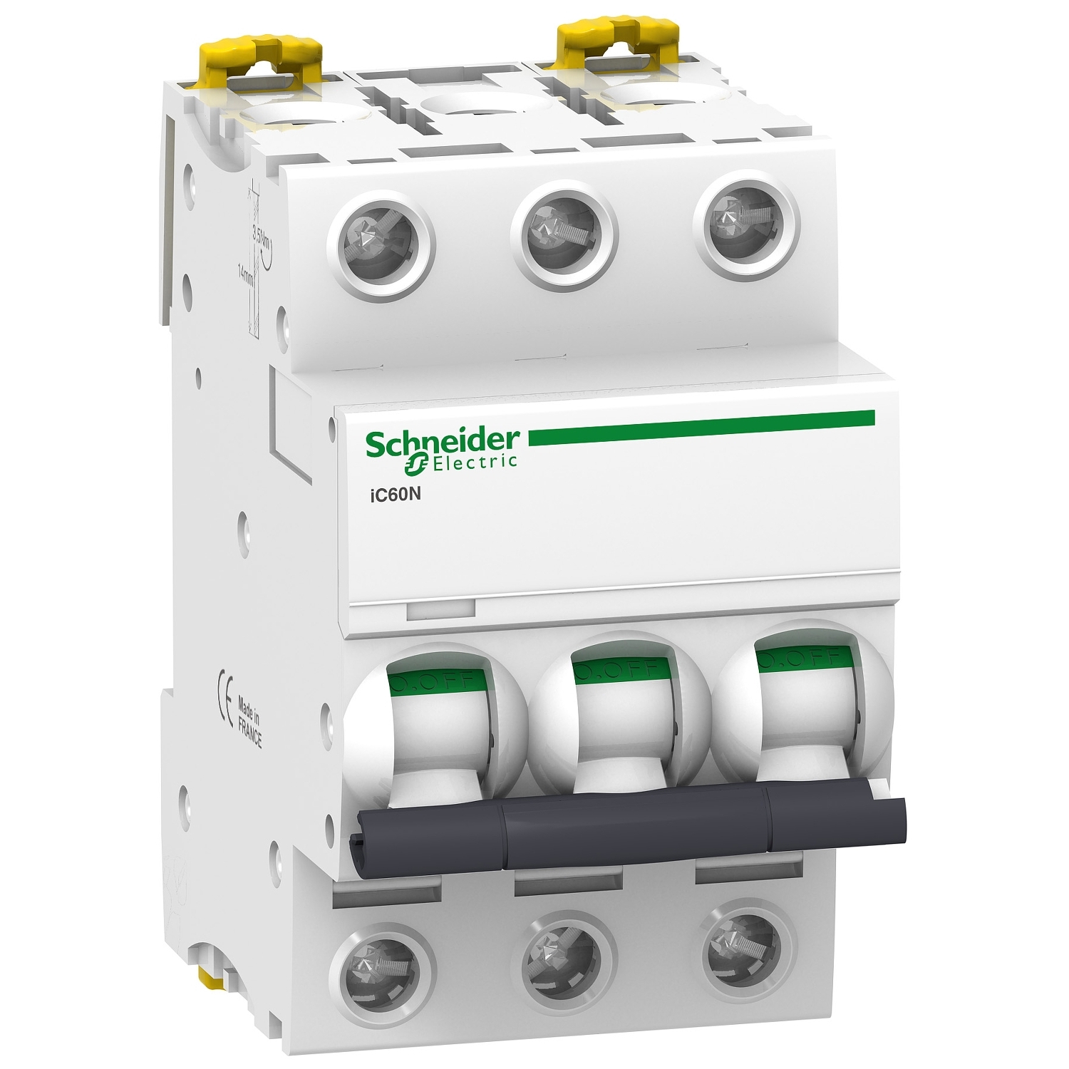 Schneider Electric automātiskais slēdzis 3P C25A 6kA Acti9 iC60N, A9F74325 cover photo