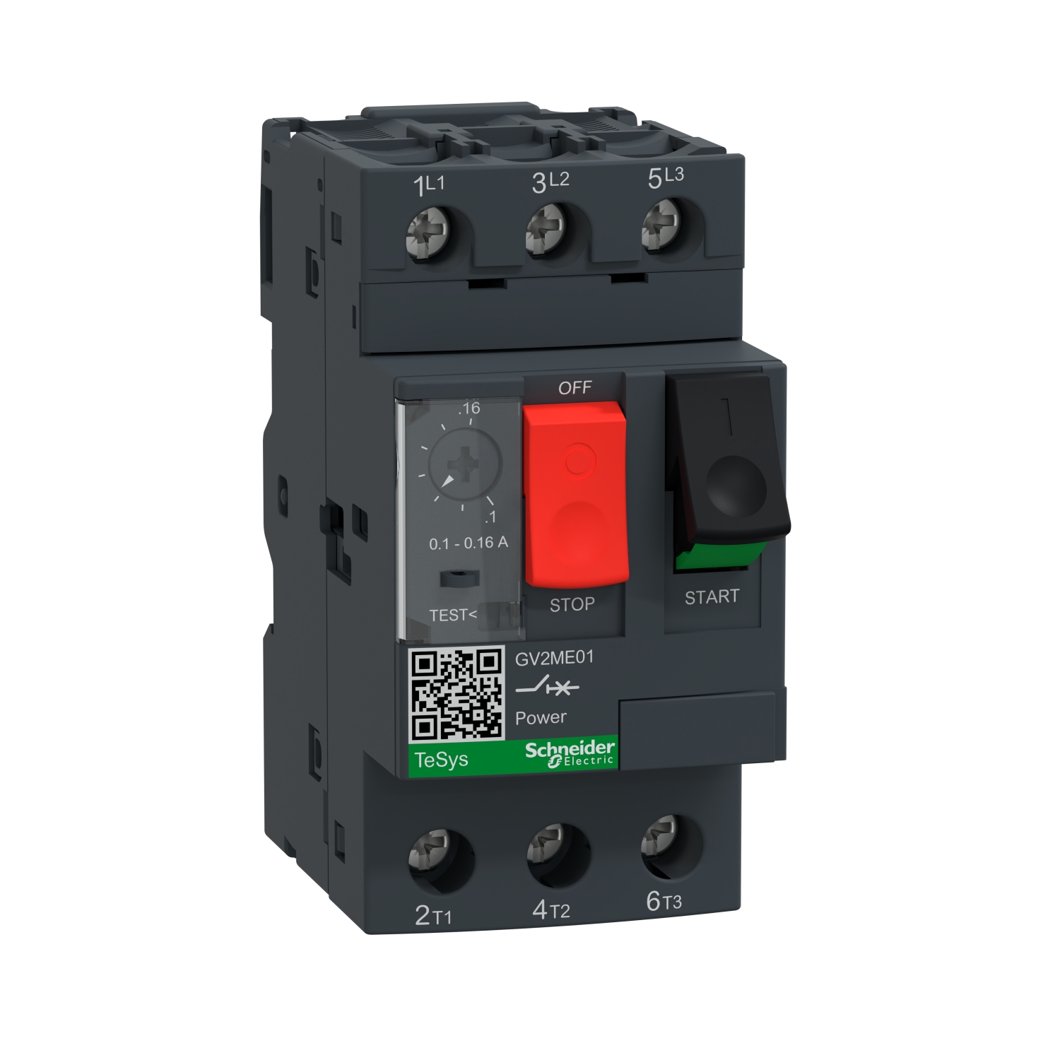 Schneider Electric motora automātiskais slēdzis 3f 0.03kW 0.1-0.16A TeSys GV2, GV2ME01 cover photo