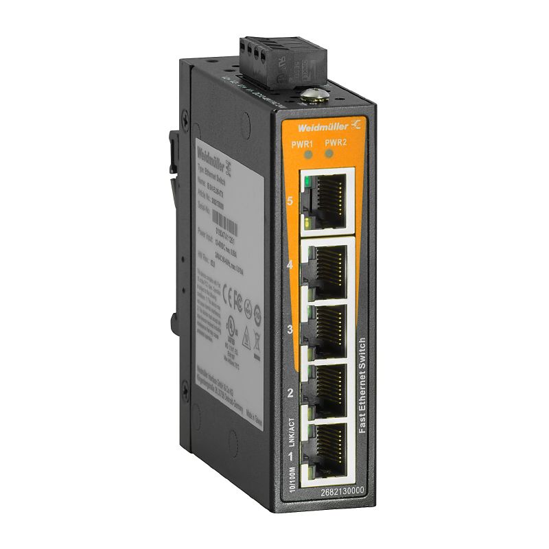 Weidmuller industriālais Switch 5xRJ45 10/100Mbps, Ecoline, IE-SW-EL05-5TX, 2682130000 cover photo