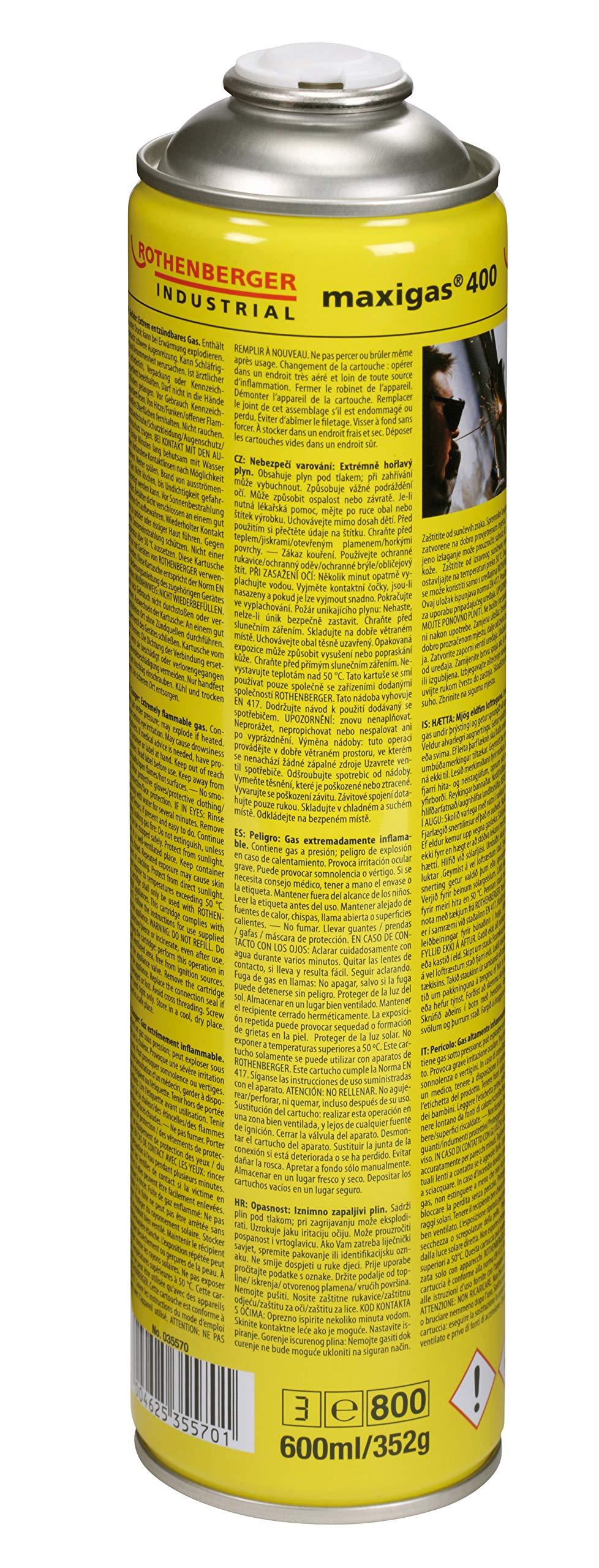 Rothenberger gāzes balons 600ml MAXIGAS 400, T435570 cover photo