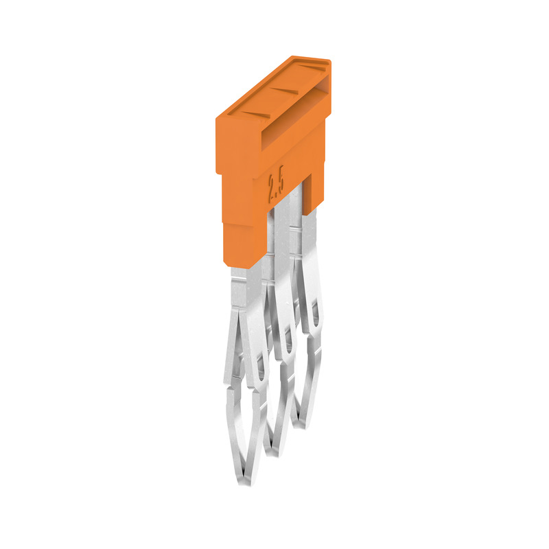 Weidmuller polu savienojuma tiltiņš 3P 24A 5.1mm oranžs ZQV 2.5N/3, 1527570000 cover photo