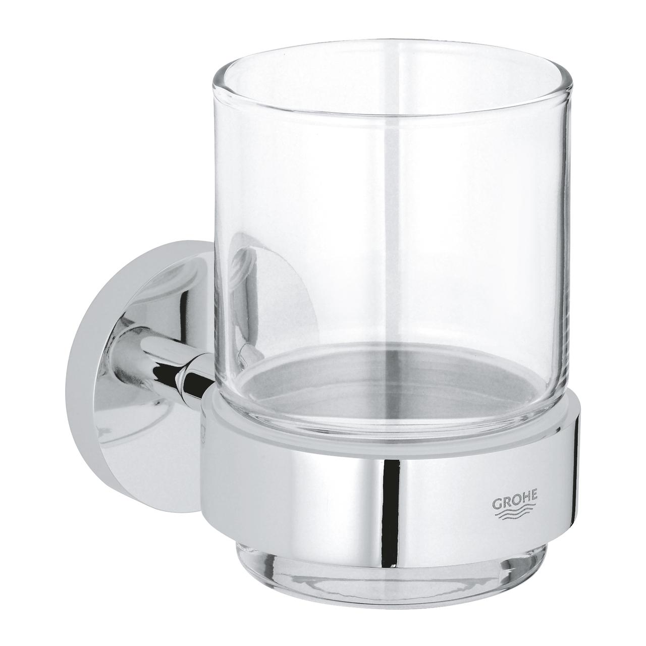 Grohe glāze ar turētāju Essentials New, hroms, 40447001 cover photo