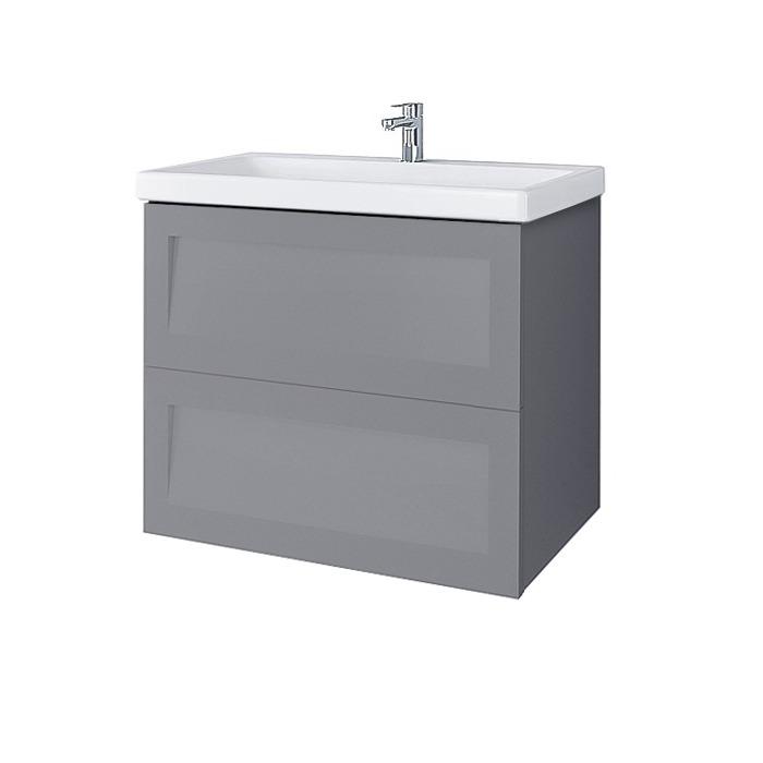 Riva izlietnes skapītis ar 2 atvilknēm, paredzēts izlietnei RIVA63C, SA 63F Deep Silver Matte cover photo