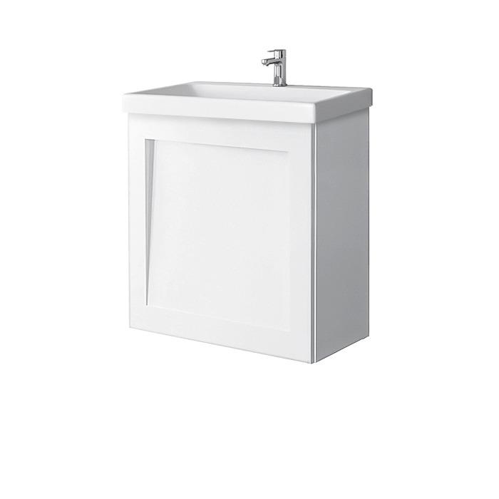 Riva izlietnes skapītis ar 1 durvīm, paredzēts izlietnei RIVA50C-1, SA 50F Balts Matte cover photo