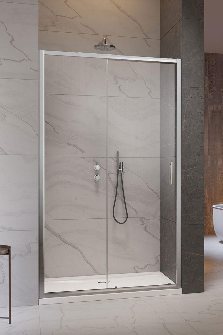 Radaway Premium Pro DWJ 110 Right 1110x2000 chrome transparent 6mm shower door cover photo