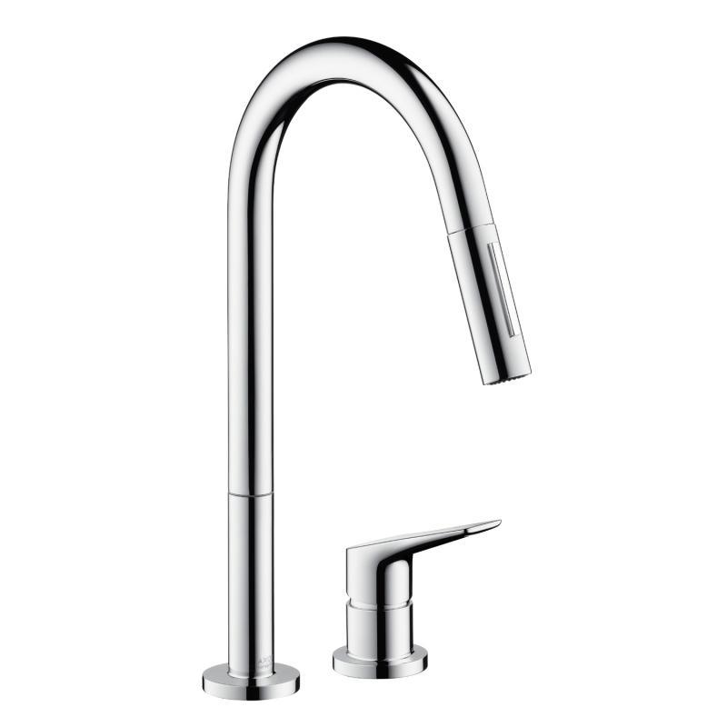 Hansgrohe virtuves izlietnes maisītājs ar izvelkamu dušu Axor Citterio M, hroms, AX34822000 cover photo