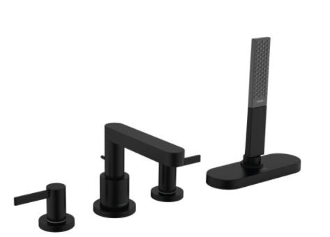 Hansgrohe iebūvējamā vannas maisītāja Finoris virsapmetuma daļa, 4 caurumu, uz virsmas, matēta melna + sBox, HG76444670 cover photo